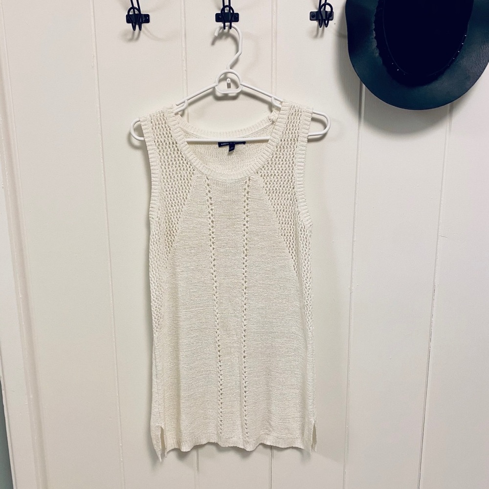 🤍 Cable & Gauge loose knit long sweater tank